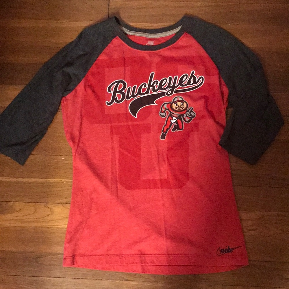 Nike Ohio state buckeye raglan shirt